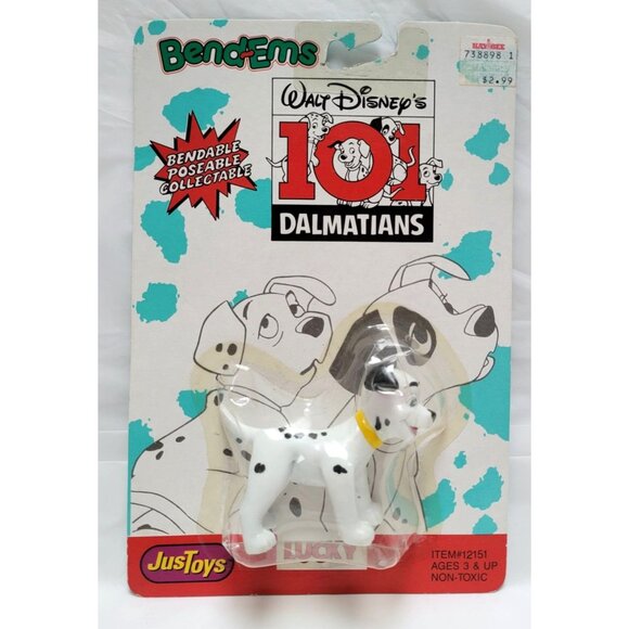 Vintage Just Toys Bend-Ems Walt Disney 101 Dalmatians Lucky Figure #12151 NOS - Picture 1 of 7
